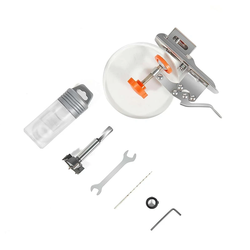 

AB42-Adjustable Concealed Hinge Jig Kit, 0-30Mm Door Hinge Installation Tool With Precision Positioning, Stainless Steel