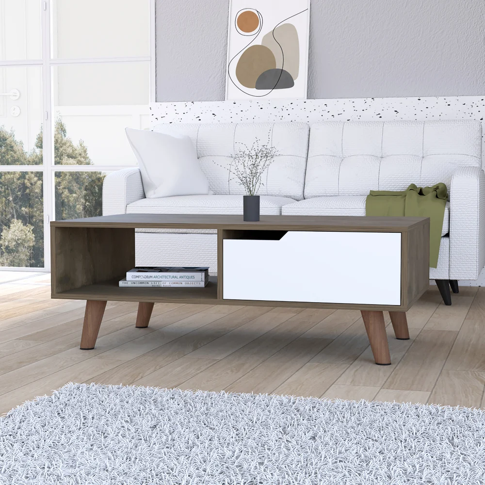 Hamburg Coffee Table 2.0 One Open Shelf One Drawer