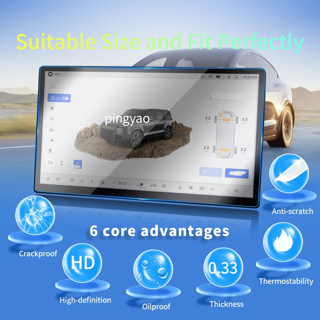 for 2026 firefly Tempered Glass GPS Video Navigator Car Protective film Stickers Accessories accessories interior supplies