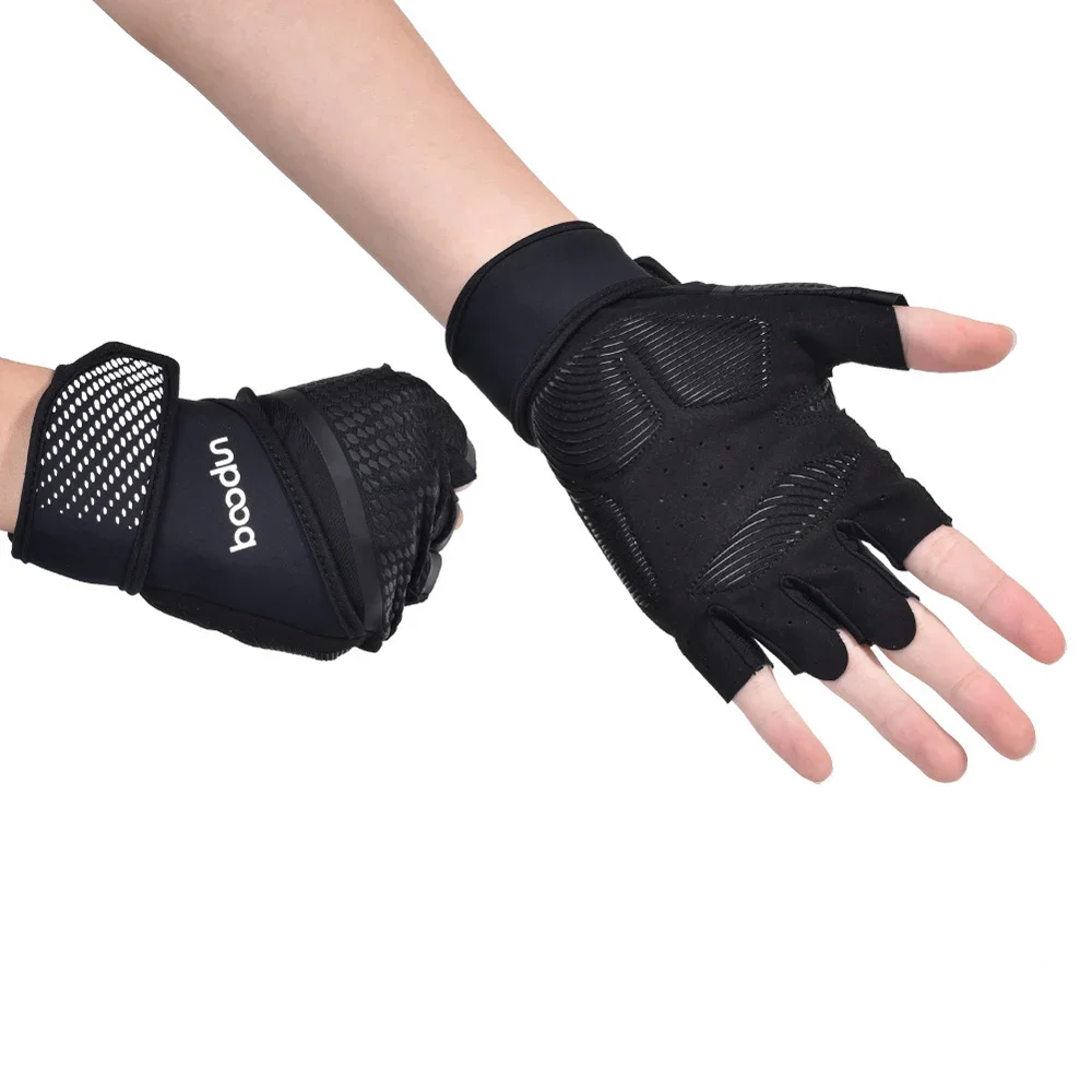 Pro Gym Gloves Mitts Weight Lifting Fitness Sports For Men Women Non-Slip With Long Wrist Protect