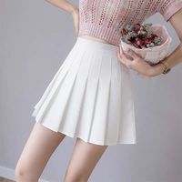 2023 Flared Skirts Women's Basic Shorts Skirt Fashion Versatile Black Casual Mini Skater Medium Pleated Fluffy Skirt Plus Size