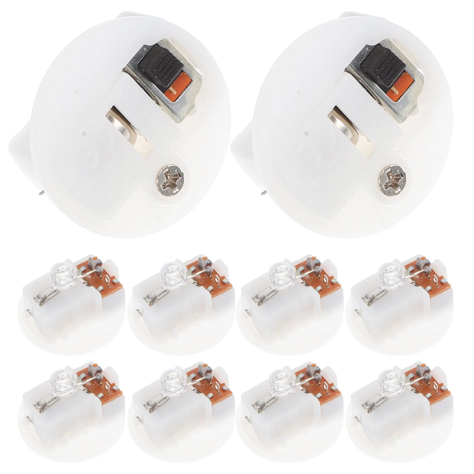 20 قطعة سلسلة المفاتيح المتوهجة متعدد الألوان وامض قاعدة المدمجة ضوء الليل المحمولة البسيطة LED كيرينغ الإلكترونية الأساسية حقيبة سلسلة المفاتيح #1