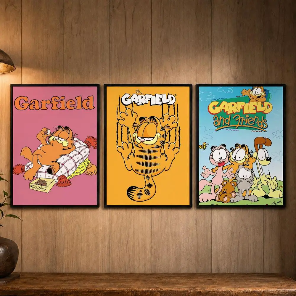 Rock Character G-GarfieldS Poster Self-adhesive Art Poster Decoracion Painting Wall Art White Kraft Paper Home Decor
