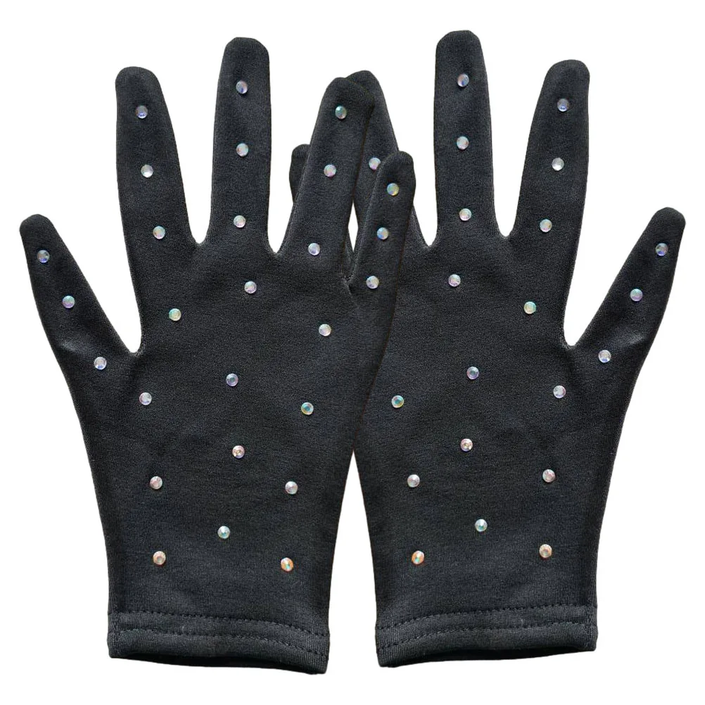 

Decorative Party Bridal Wedding Gloves Girl Dance Figure Skating Stage Costume Opaque Rhinestone Design Performance Ice