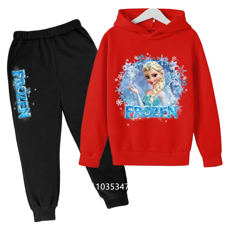 Disney Frozen Kids Tracksuit Girls Clothes Set Frozen Elsa Hoodies and Pants Children Sportwear Clothing Fashion Sport Suit