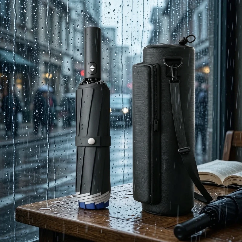 Heavy Rain Automatic Folding Umbrella Extra Large Windproof Sturdy Storm Weather 2 in 1 Compact Sun Rain Daily Travel Use 접이식 우산