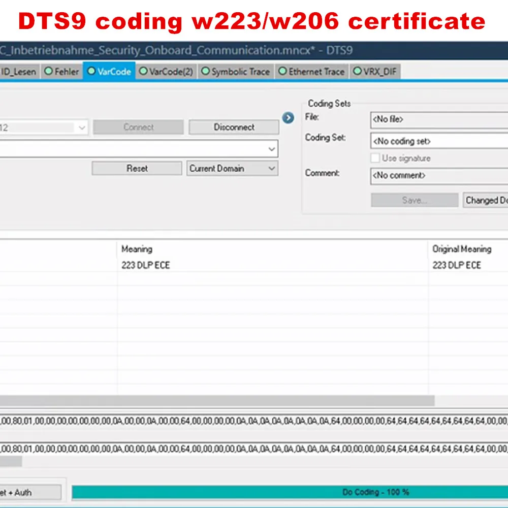 

DTS 9.02 coding for new car w223/w206 one hour certificate