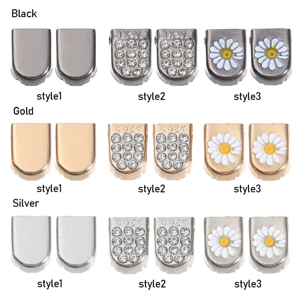 10pcs Multicolour Shoe Decorations DIY Shoelaces Accessories Shoelaces Tips Head Lazy Shoelace Buckle Metal Lace Lock