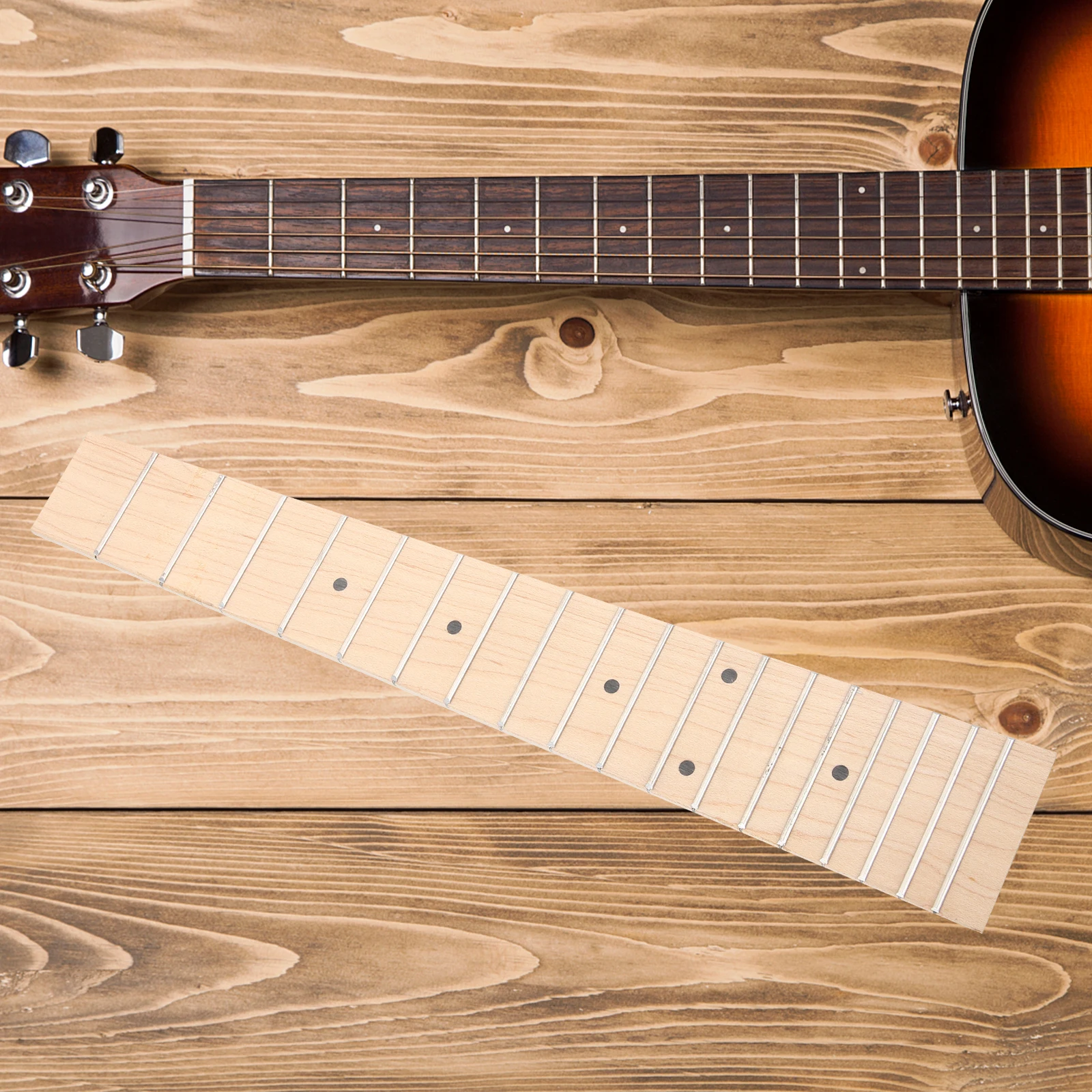 

Wood Guitar Fingerboard Ukulele Fretboard Replacement Durable Guitar Accessory Ukulele Supply Finger Plate Wood Fretboard