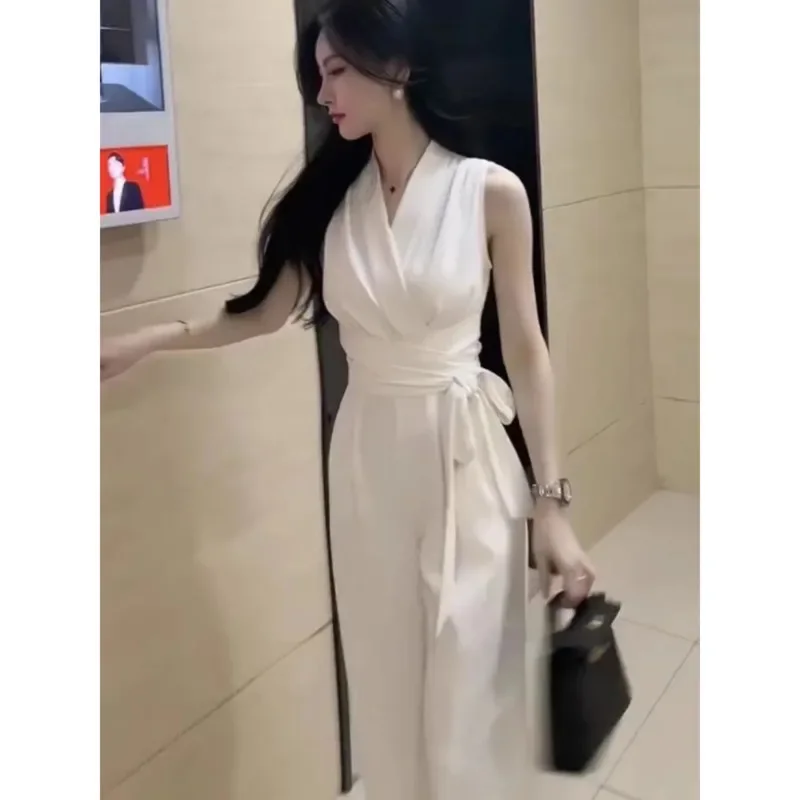 Jumpsuit wanita Z628, Jumpsuit baru musim panas, elegan, motif sifon, slimtipis, seksi, satu potong celana kaki lebar, setelan pesta untuk wanita