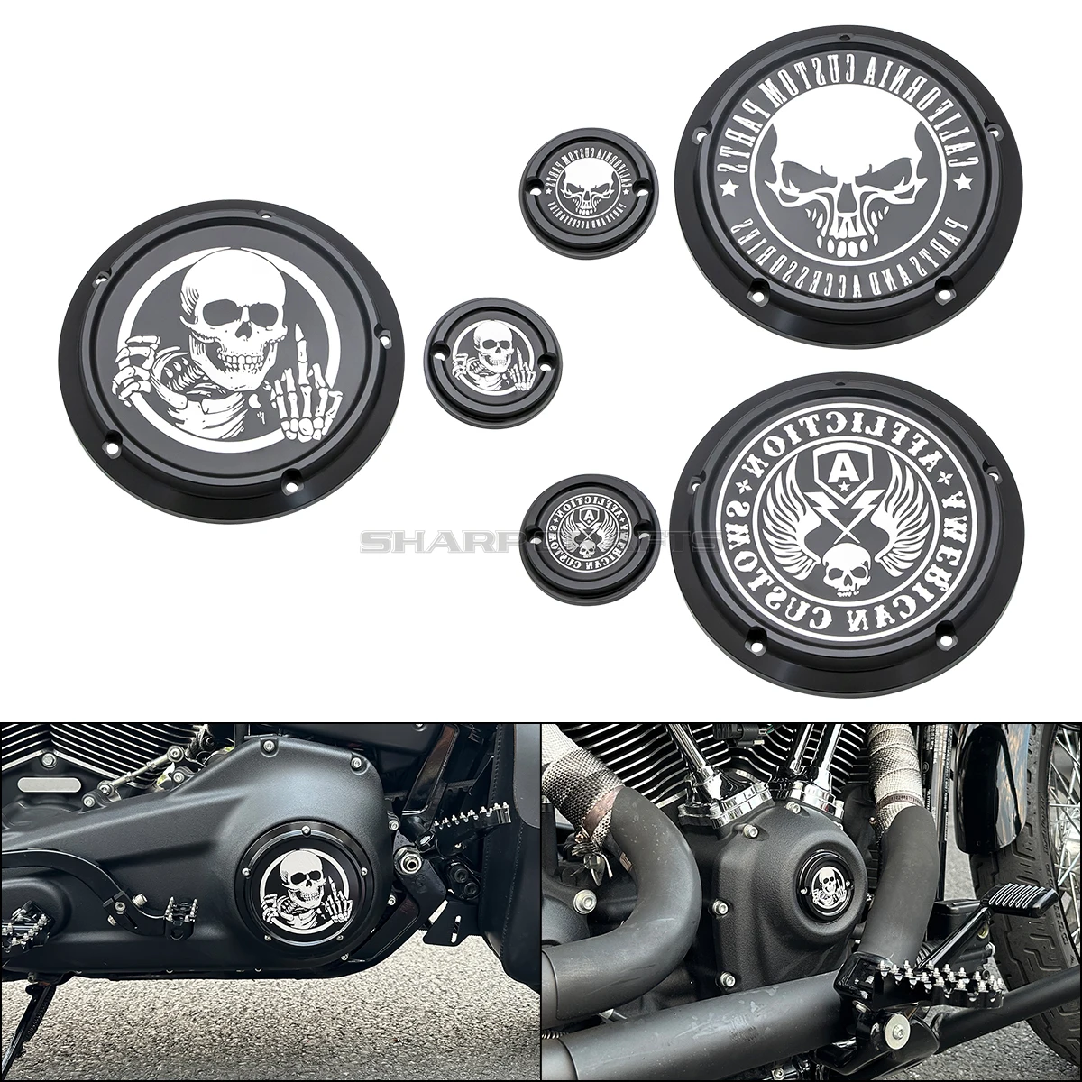 Motorrad Derby Timing Cap Timer Motor Kupplungsdeckel für Harley Softail Street Bob Fat Bob Fat Boy Low Rider S/ST 114 2019-aktuell