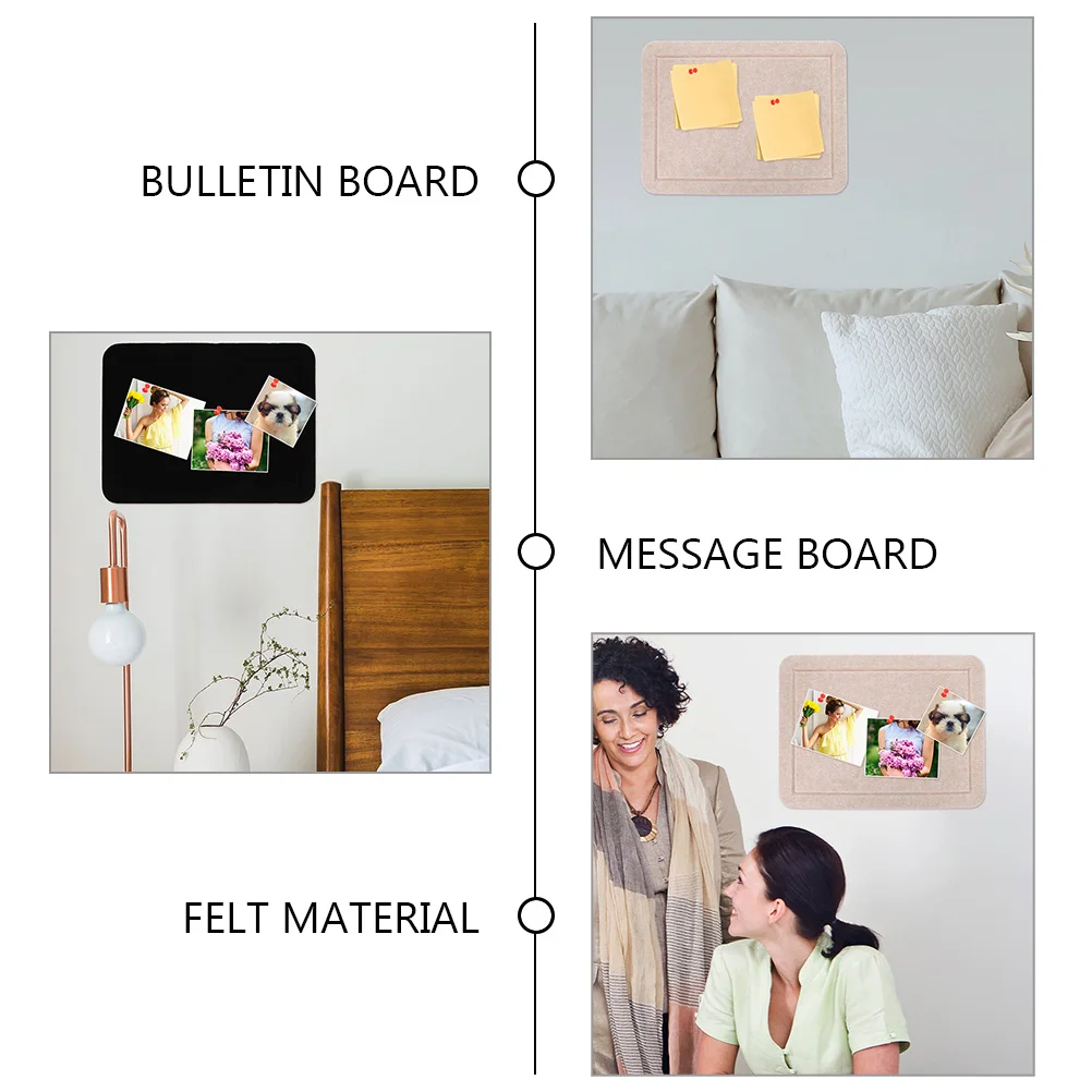 

2pcs Bulletin Board Memo Boards Felt Self-adhesive 40x30cm Sticky Wall Organizer Home Office School Pin Board Decor