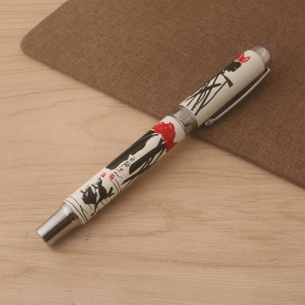 1pc Fountain Pen Classical Chinese Painting lotus Stationery Office School Supplies ink pens