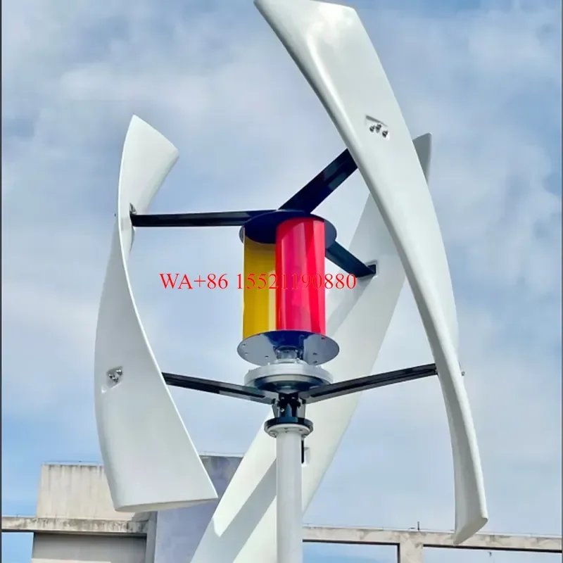 WMWMNU for EU Vertical Axis Wind Turbine Generator 24V 48V 600W 1000W 3 Blades Coreless Permanent Magnet Wind Power Generator