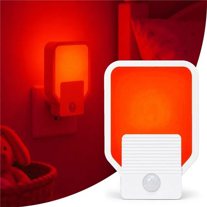 2Pack 670Nm Deep Red Light Bedside Lamp For Breastfeeding, PIR Motion Sensor Plug-In LED Nigh EU Plug-Y44A