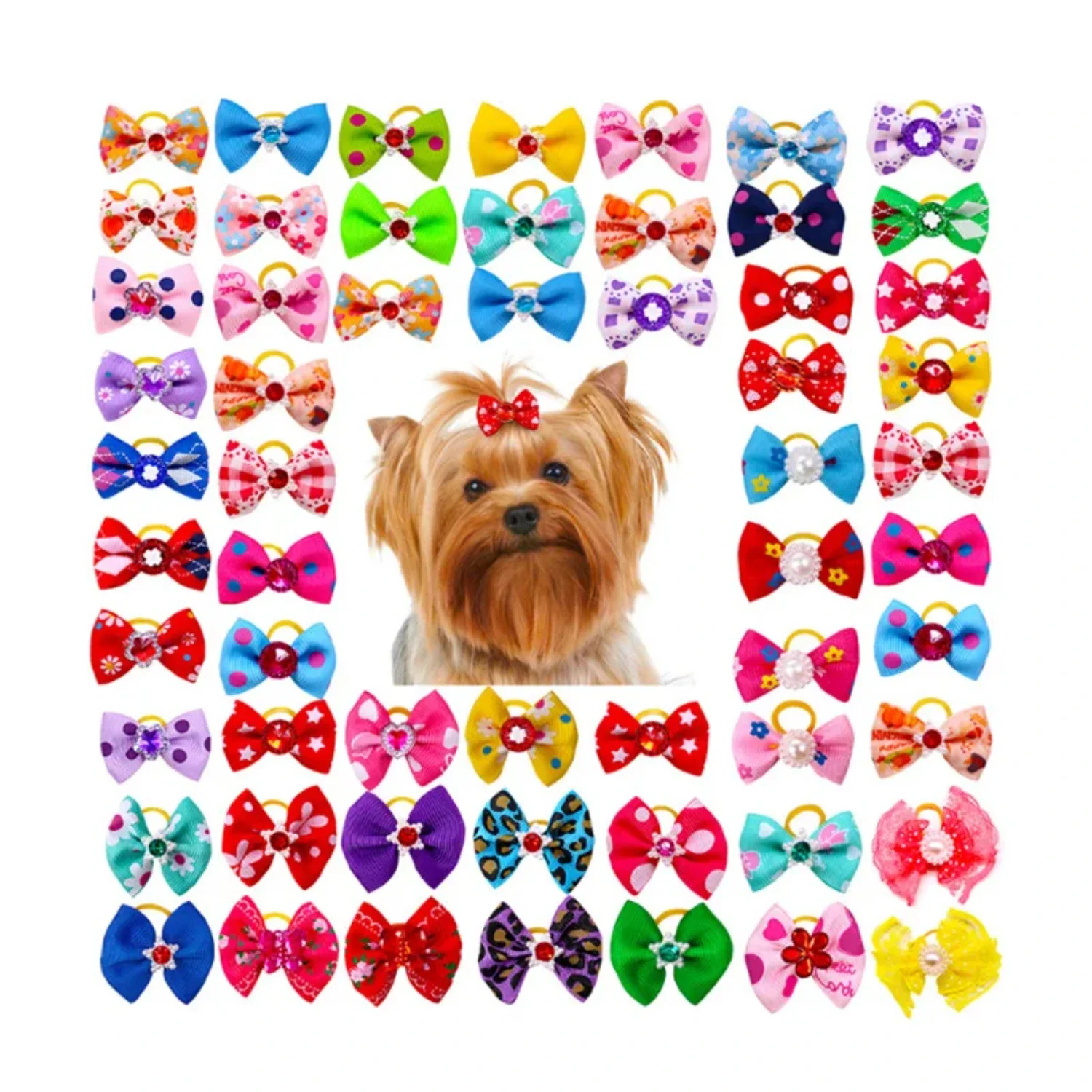 

Adorable, stylish, and fashionable cute red flower decorative hair bows for small dogs - the perfect accessory to make your pup