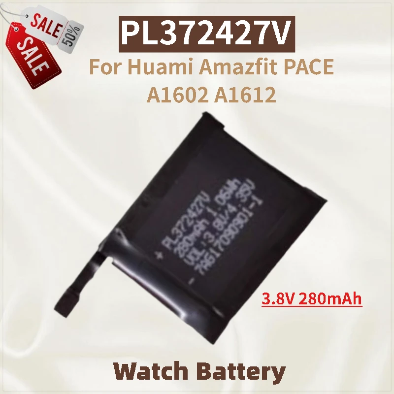 

PL372427V Replacement Digital Battery 3.8V 280mAh For Huami Amazfit PACE A1612 A1602 Sports Smart Watch Accumulator