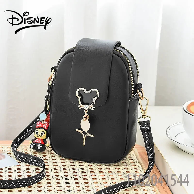 Disney Mickey Mouse Shoulder Bag for Women Girl PU Crossbody Bag Luxury Designer Purse Cute Durable Fashion Casual Pink Black