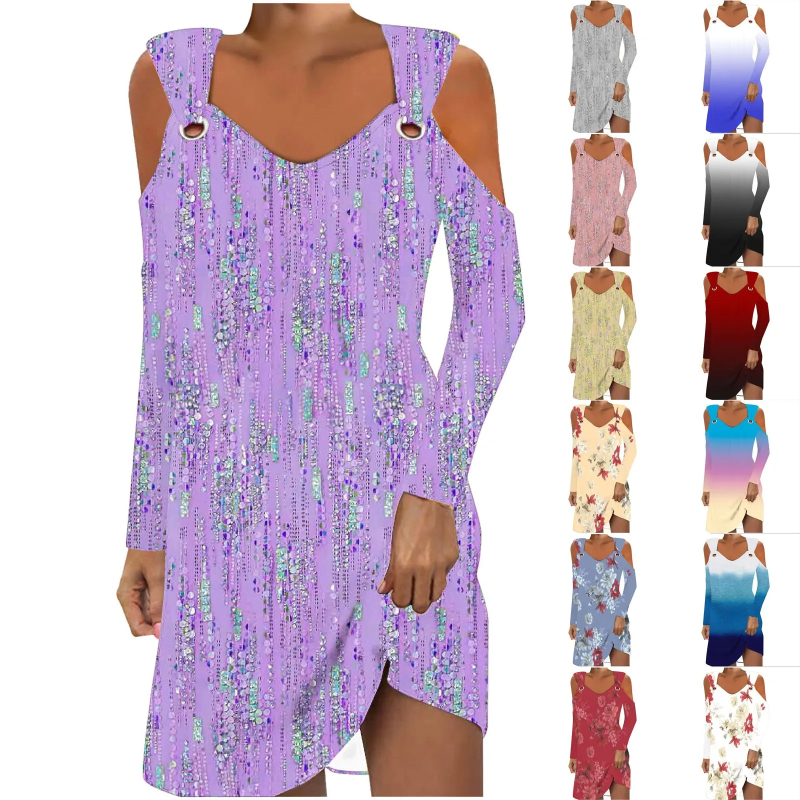 Vestido playero con estampado Floral para mujer, ropa holgada informal de talla grande, estilo bohemio, para vacaciones, otoño, 2024