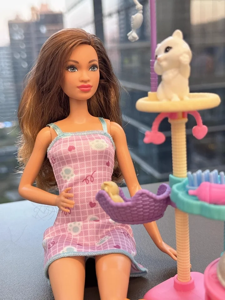 Ensemble de poupée Barbie avec Mini chat, maison de jeu, jouet éducatif, boîte-cadeau, belles filles, jouets d'anniversaire divertissants et créatifs