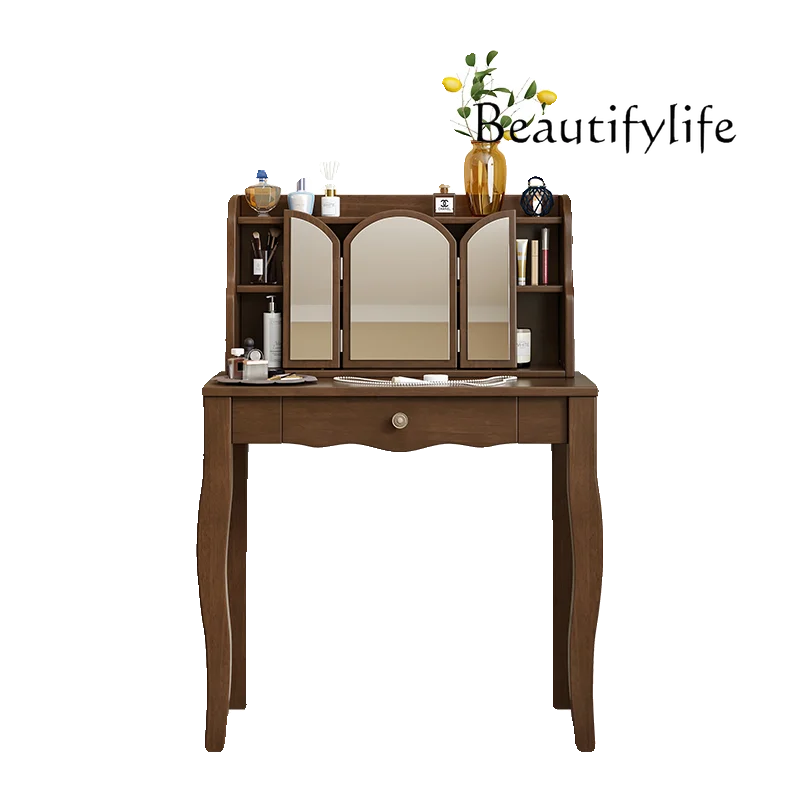 

American solid wood dresser, bedroom desk, modern simple storage cabinet integrated