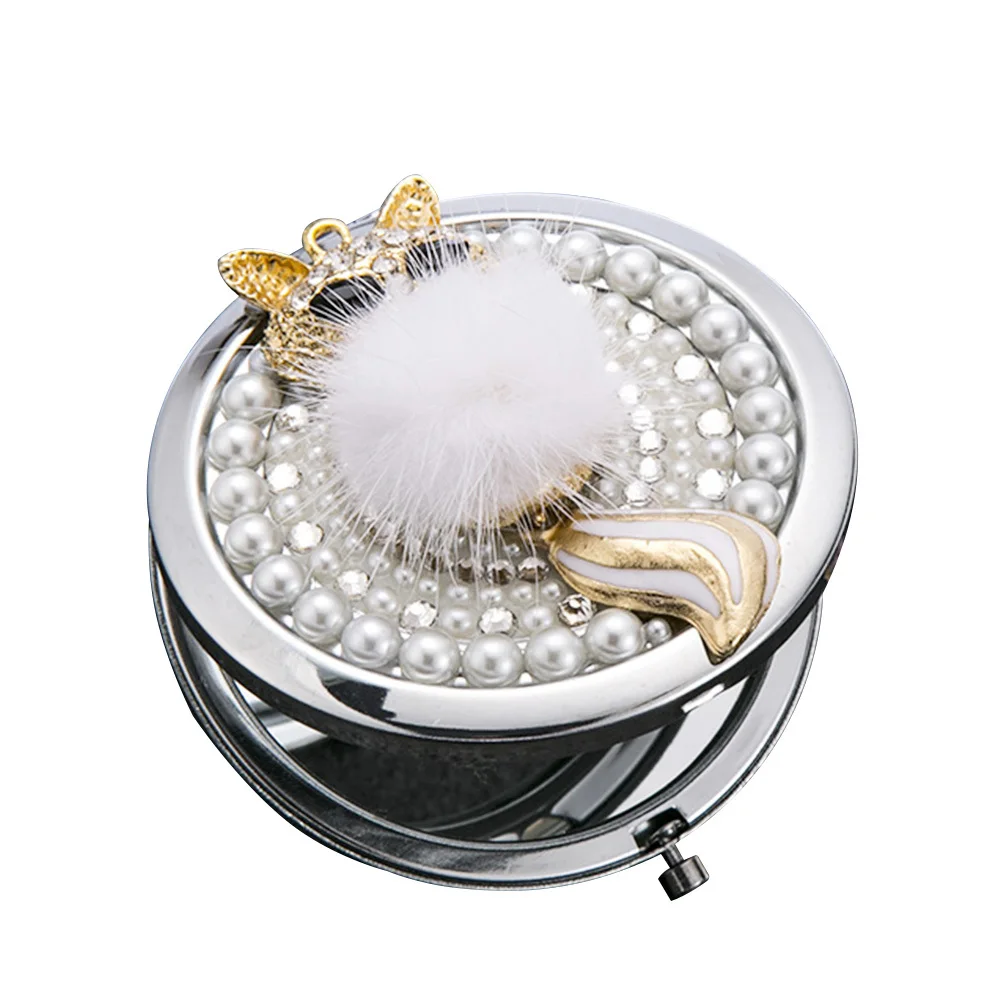 접이식 휴대용 양면 화장 거울 여우 모양의 소형 경량 확대 거울 여행 여성 액세서리