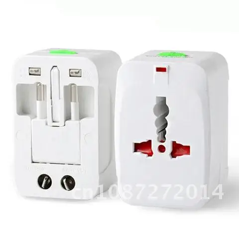 World Travel Universal Plug Adapter International Port AC Charger AU US UK To EU Power Round Socket 6A 250V Converter Plug