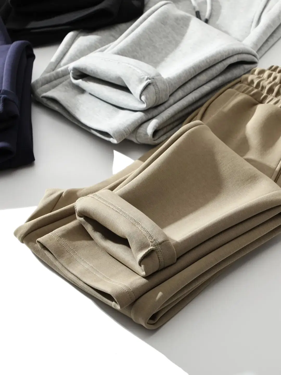 الراقية طبقة الهواء محبوك سراويل تقليدية للرجال تنفس مطاطا مستقيم الساق السراويل الطويلة موسم الخريف الجلد ودية تنوعا