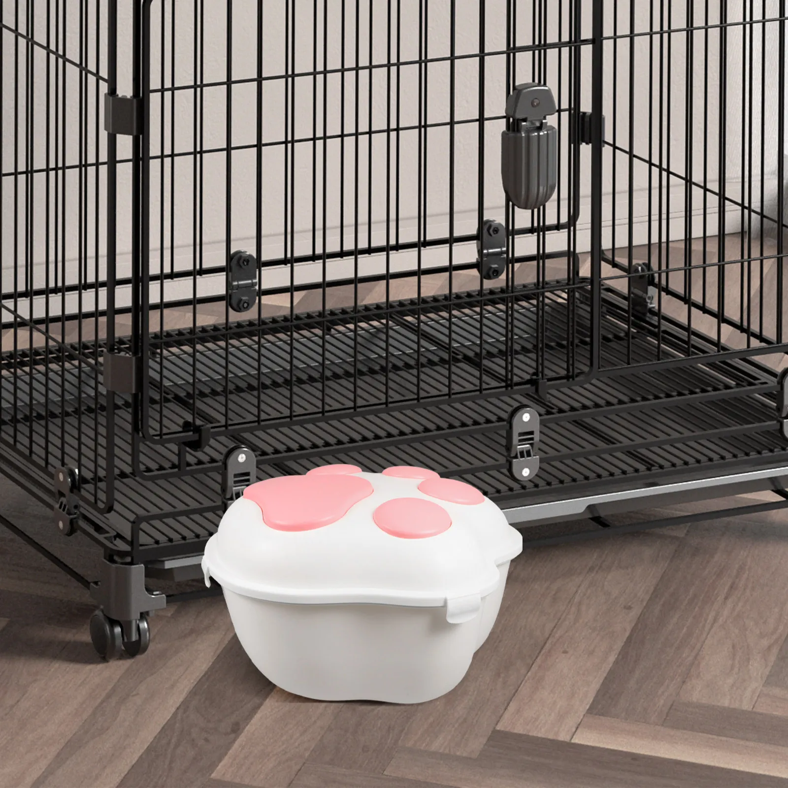 מיכל אחסון גדול למזון לחיות מחמד, אטום לאוויר, שומר על טריות מזון לכלבים וחתולים, יבש, למטבח הביתי, עם ידית נוחה ומכסה.