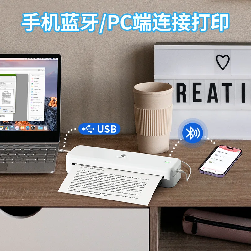 Portable Printer Thermal Inkless Bluetooth Small Office Home Wrong Question Machine