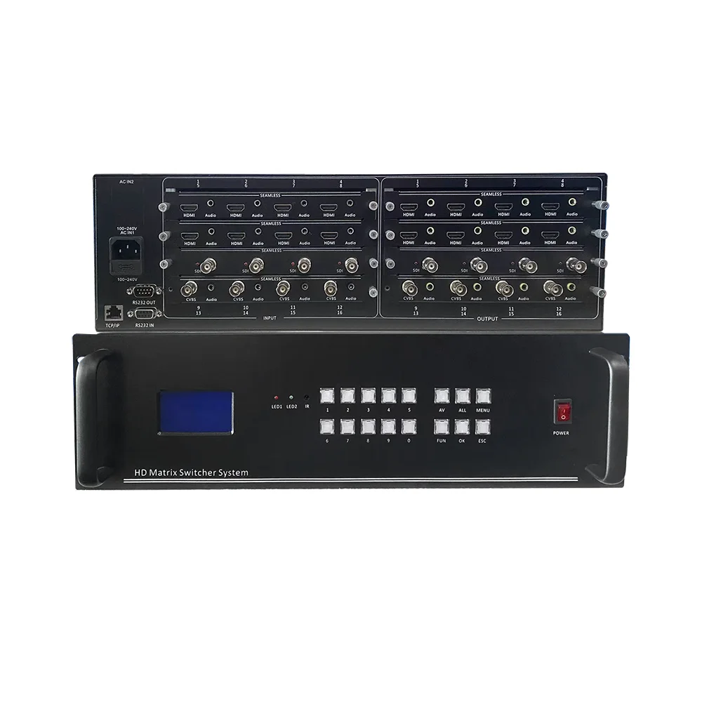 16x16 4K30 Multi-signal Seamless Hybrid Matrix Video Switcher Sdi HDM I with RS232/Ethernet Control