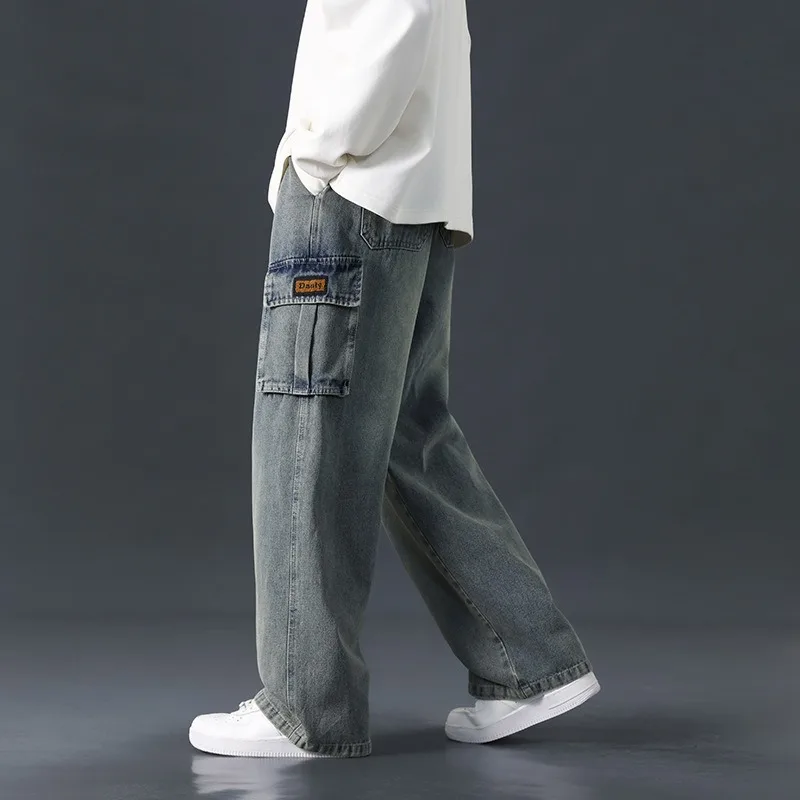 Men Loose Jeans 6XL 7XL 8XL Straight Cargo Pants Denim Trousers Popular Plus Size 5XL Hip Hop Cowboy Street Male Sweatpants
