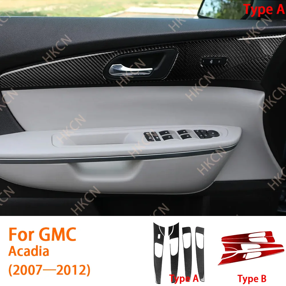 

For GMC Acadia 2007—2012 Carbon Fiber Inner Door Panel Decoration Car Accessories Interior Cover Trim Sticker Modification