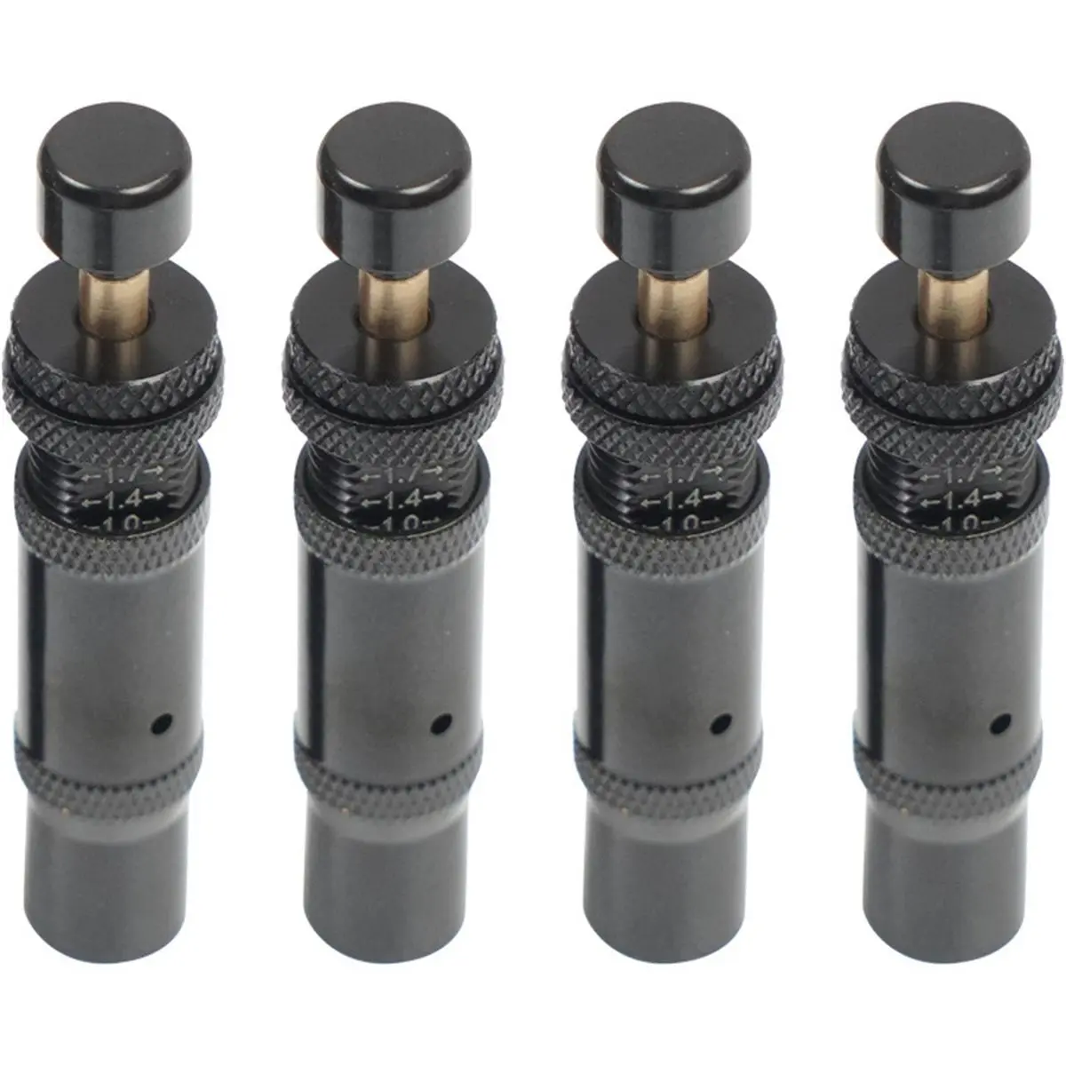 DT38 Adjustable Auto-Stop Tire Deflators Valve Kit (10-30 PSI) 4PCS -on Tyre Air Down Tool 5 Valve Caps for Offroad