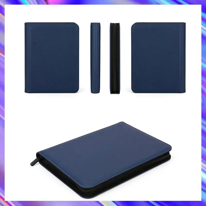 

Side Loading Binder Game Zipper Card Album Fixed Pockets Pages + 360 Pockets Red