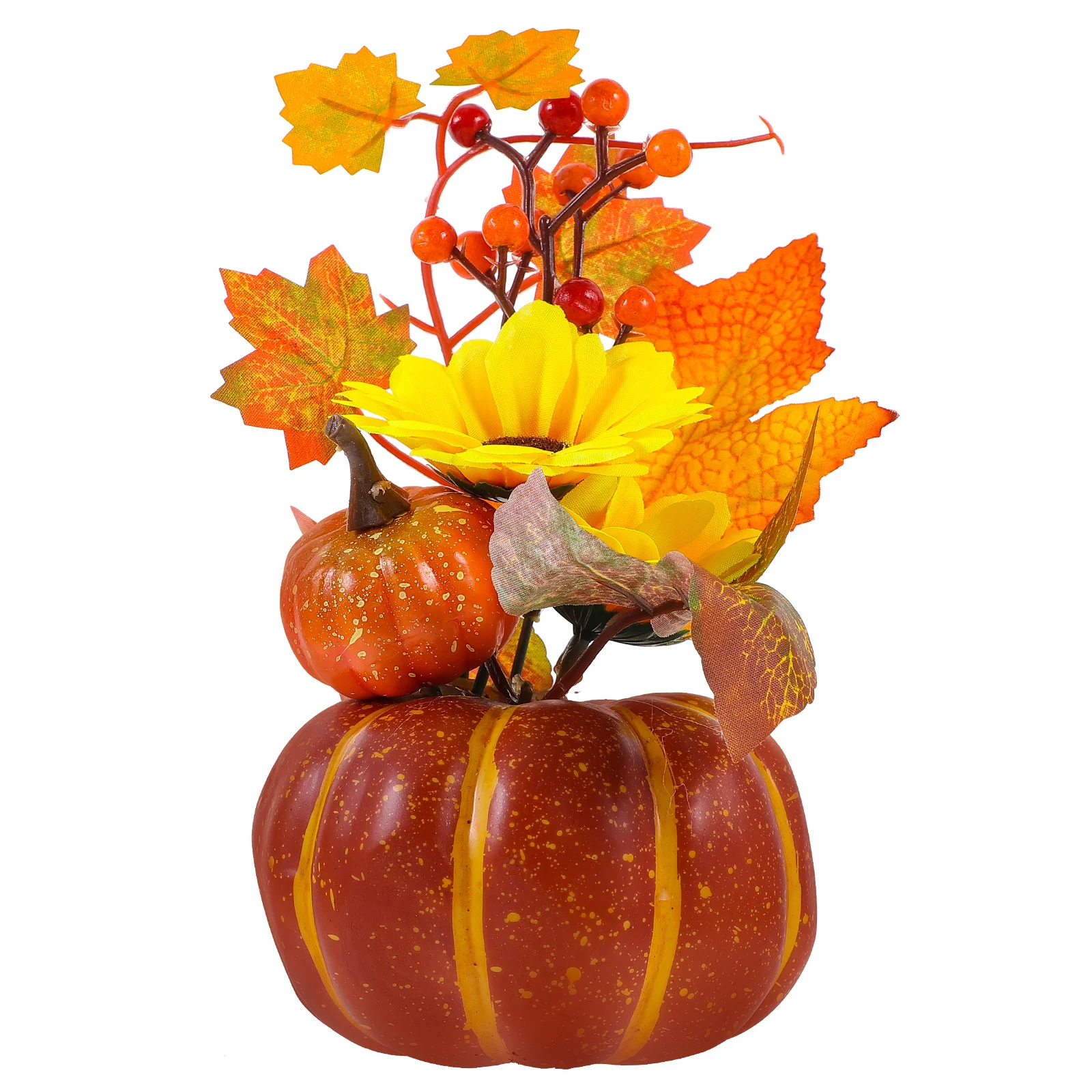 

1pc Artificial Sunflower Bouquet Premium Silk Fabric Lifelike Home Decor For Office Bedroom Living Room Thanksgiving Day