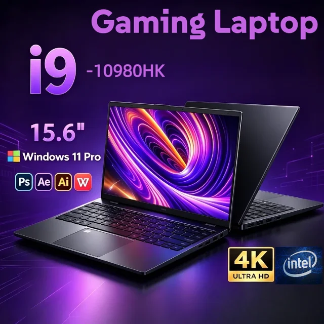 2026 15.6" Gaming Laptop Intel Core i9-10980HK 16GB DDR4 1TB SSD Windows IPS 1920x1080 Fingerprint Notebook Computer PC 2026 15.6" Gaming Laptop Intel Core i9-10980HK 16GB DDR4 1TB SSD Windows IPS 1920x1080 Fingerprint Notebook Computer PC