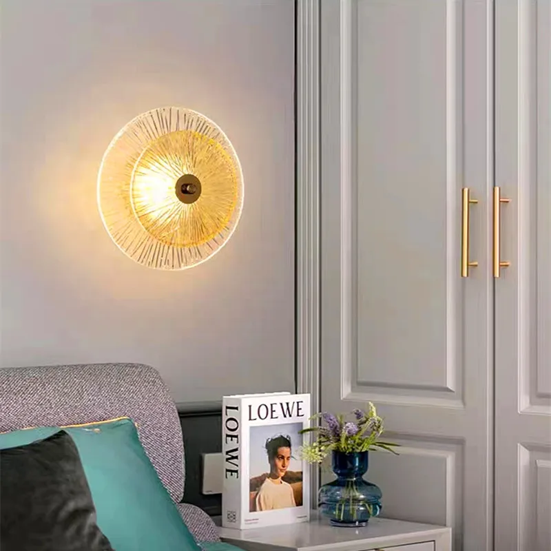 New Nordic Light Luxury Modern Minimalist Living Room Background LED Wall Lamp Staircase Corridor Hotel Bedroom Bedside Lamp