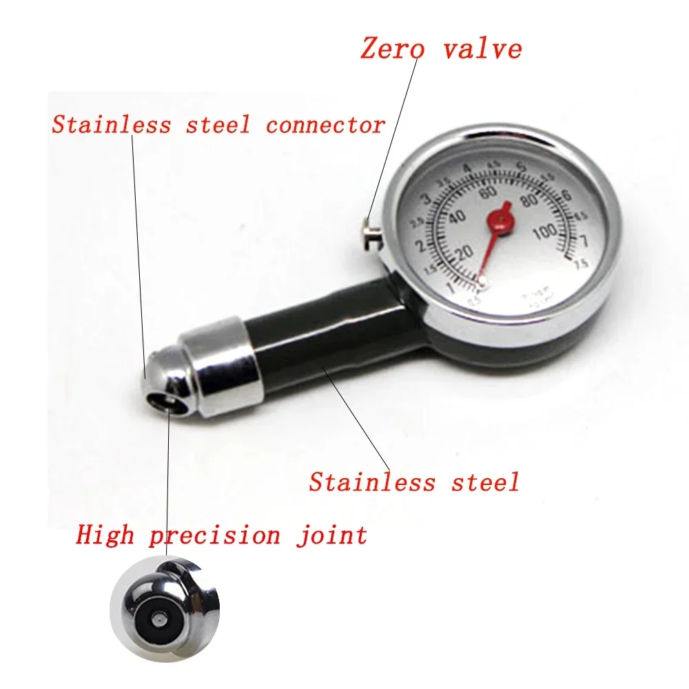 Auto Metal Truck Racing Car Tire Air Pressure Gauge Automobile Tyre Meter Vehicle Tester Monitoring System Measuring Tool