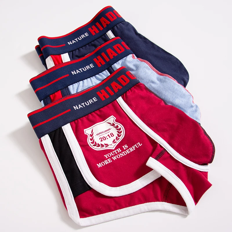 4-pack men's underwear men's boxers youth sports shorts breathable cotton fashionable boxers personality men's underpants briefs