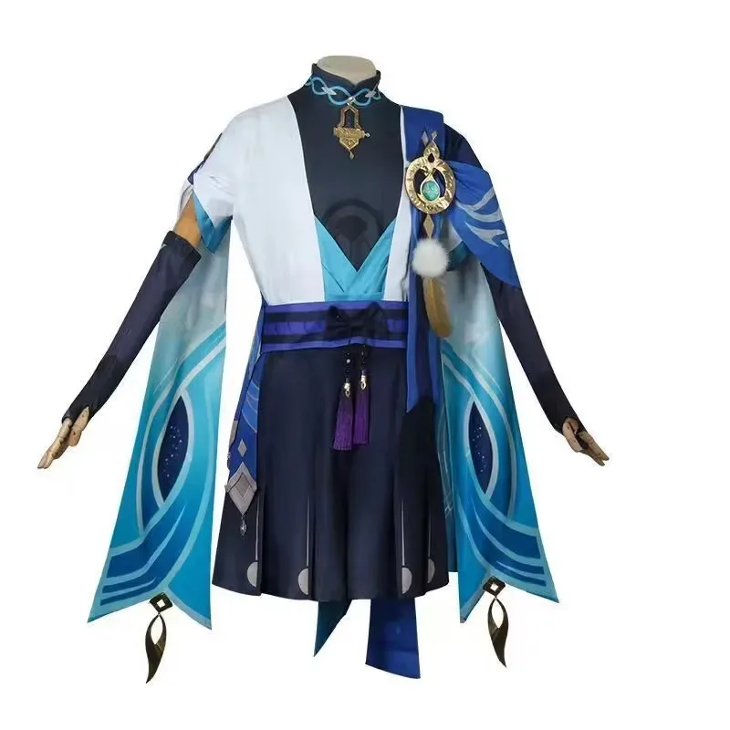 Bear's Den juego Genshin Impact Wanderer Scaramouche Cosplay conjunto completo de ropa peluca sombrero uniformes de Anime Balladeer Kuni nuevo 2025