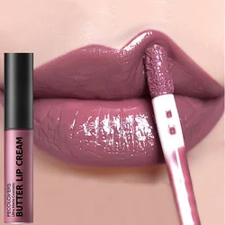 1PC Butter Gloss Non-Sticky Lip Gloss Long Lasting Nude Lip Makeup Hydrating Lip Gloss with Essential Oil Liquid Lipstick