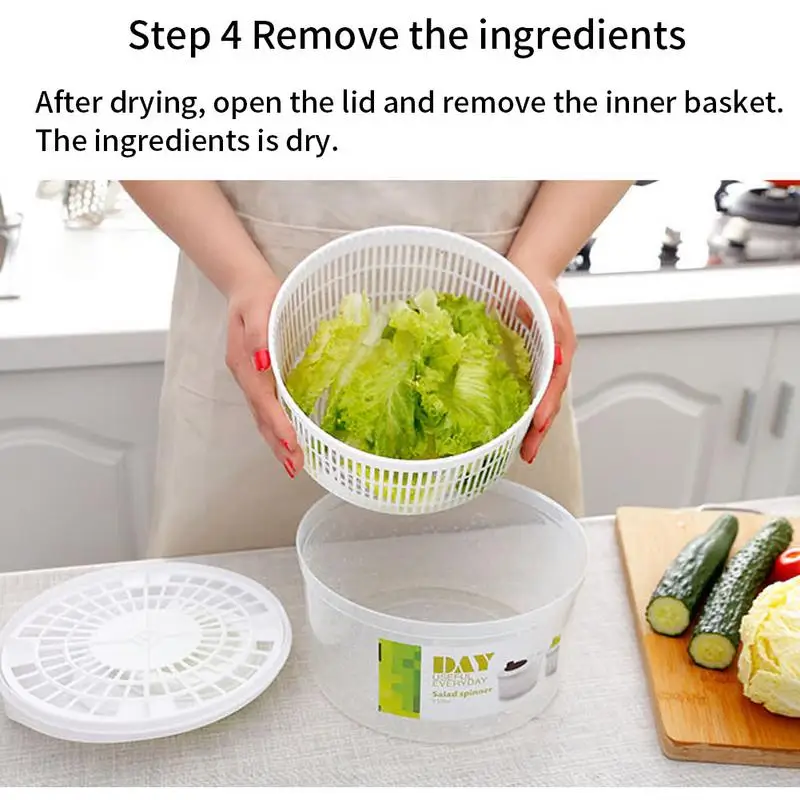 Large Capacity Rotary Vegetables Dryer Salad Spinners Lettuce Leaf Vegetable Dehydrator Fruit & Vegetable Washing Drainer Basket