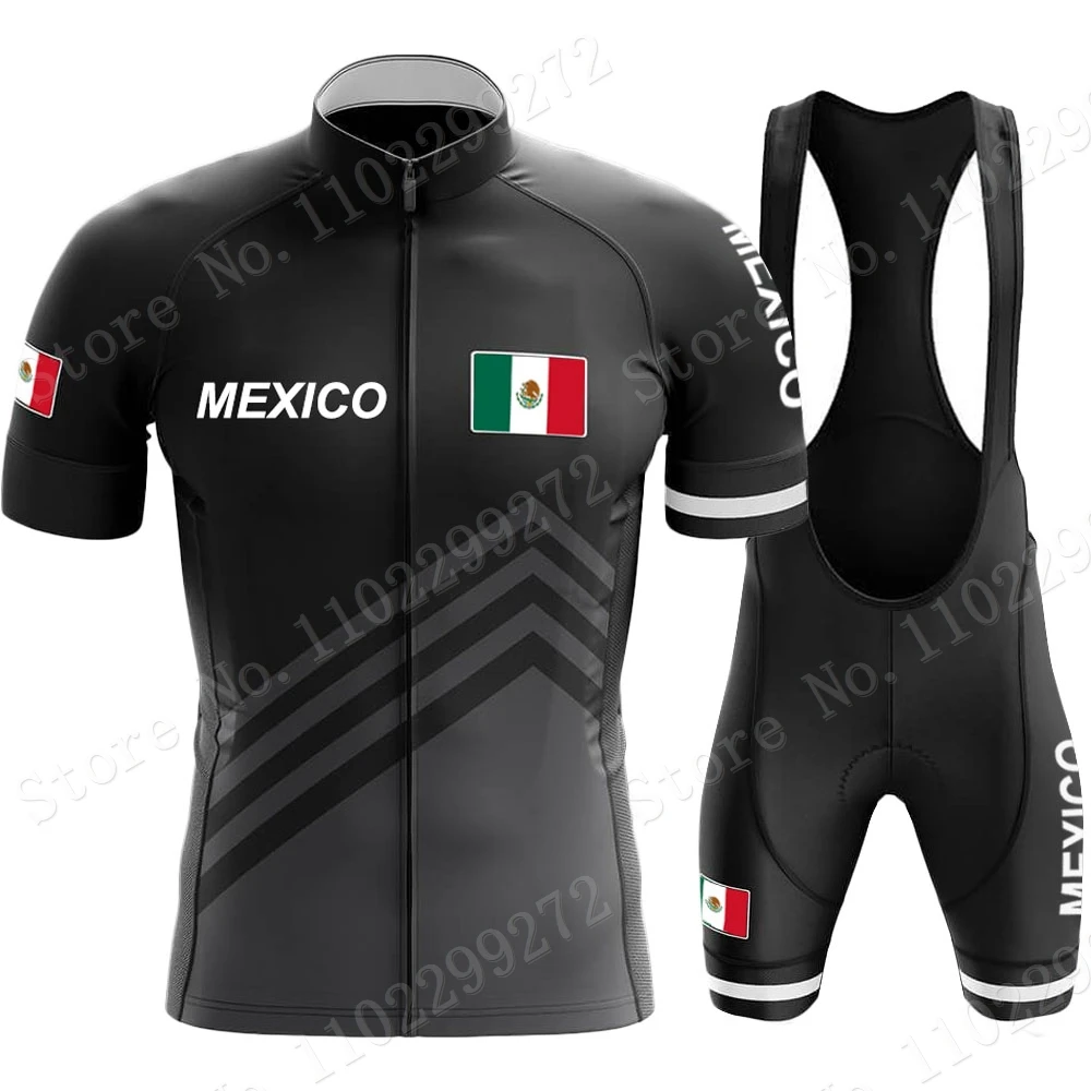 New Mexico National Team 2024 Cycling Jersey Set Mexican Flag Clothing Road Bike Shirts Suit Bicycle Bib Shorts MTB Ropa Maillot