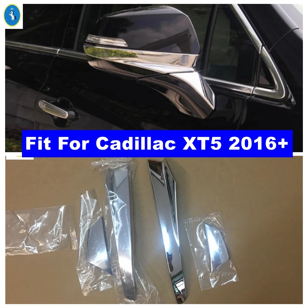 ABS Chrome Door Side Wing Rearview Mirror Case Side Mirror Decor Cover Trim Fit For Cadillac XT5 2016 - 2021 Car Accessories