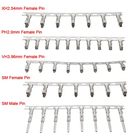 50 개/몫 JST 리드 여성 압착 핀 터미널 와이어 커넥터 VH3.96mm XH2.54MM PH2.0mm SM JST 남성 여성 핀 헤더 하우징