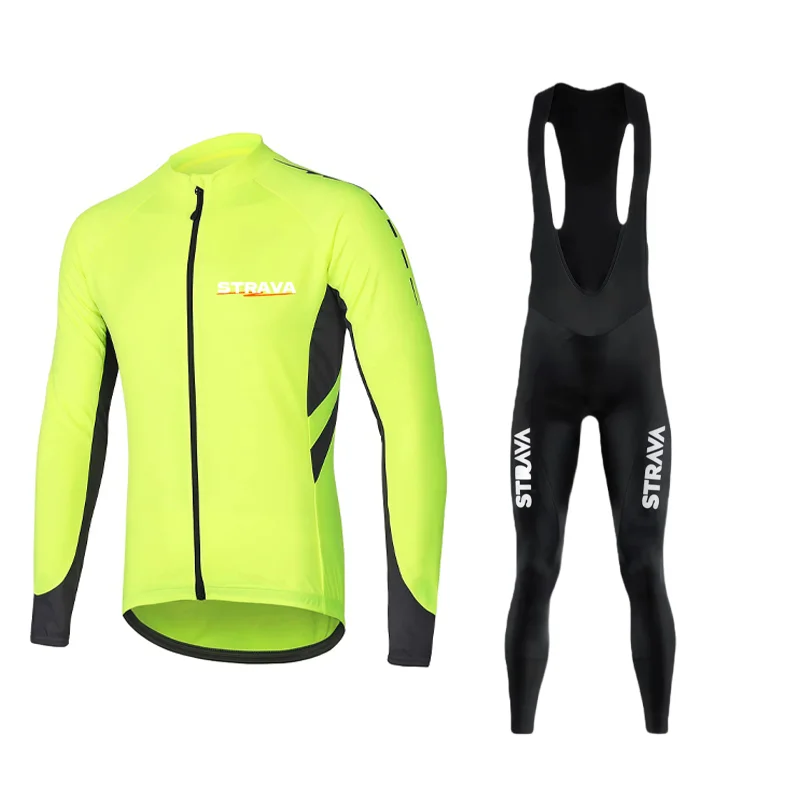 

STRAVA Cycling Autumn Clothes For Men Bicycle Clothing Set Men's Sportswear Set Bicycle Clothing Cycle Jersey Cycling Pants