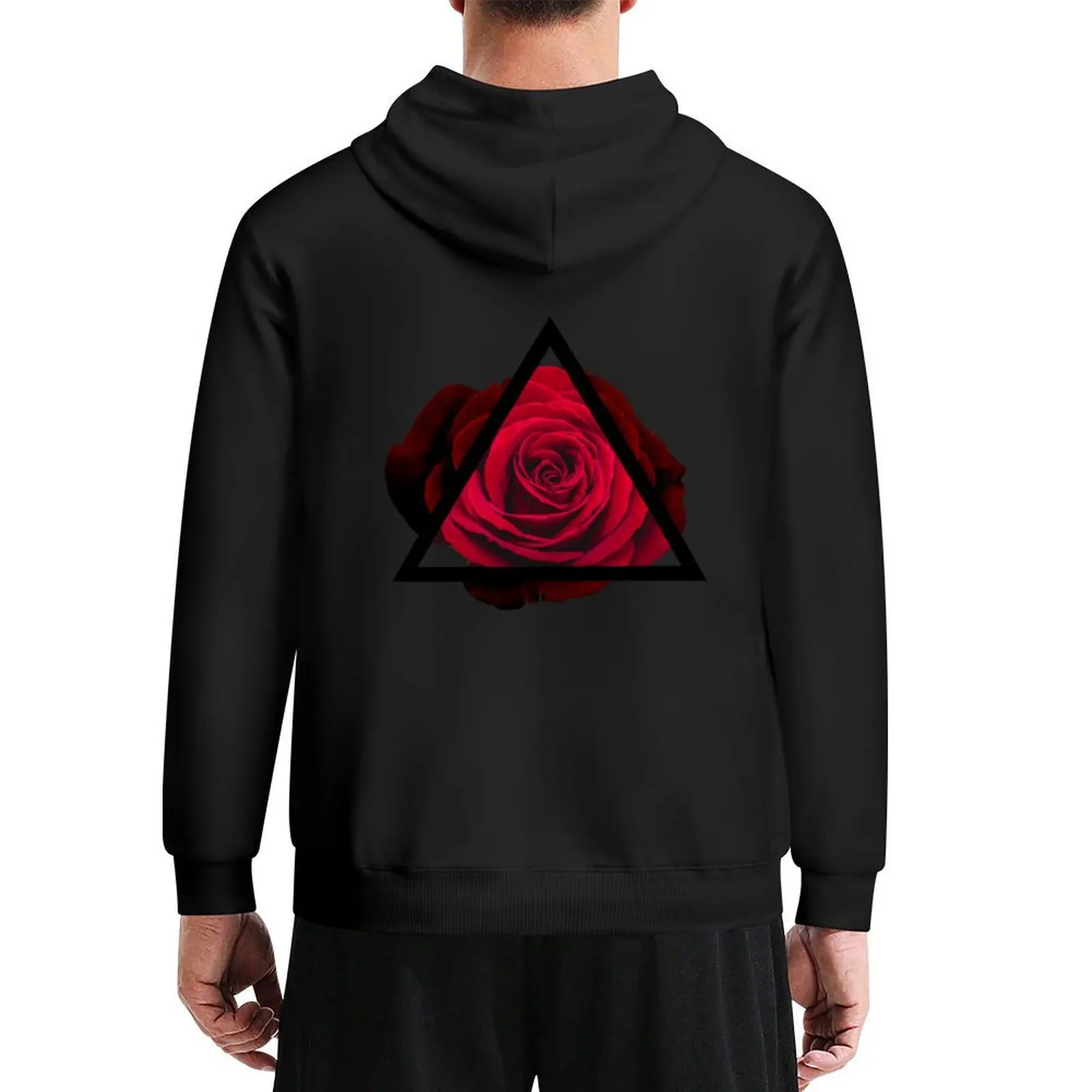 

Triangle Flowers - Red Rose Dark Hoodie men's clothing mens designer clothes men's autumn clothes autumn hoodie