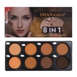 8 Colors Bronze Matte Foundation Contour Palette Face Basic Makeup Palette for Women 3D Contouring Wheat Color Water Proof