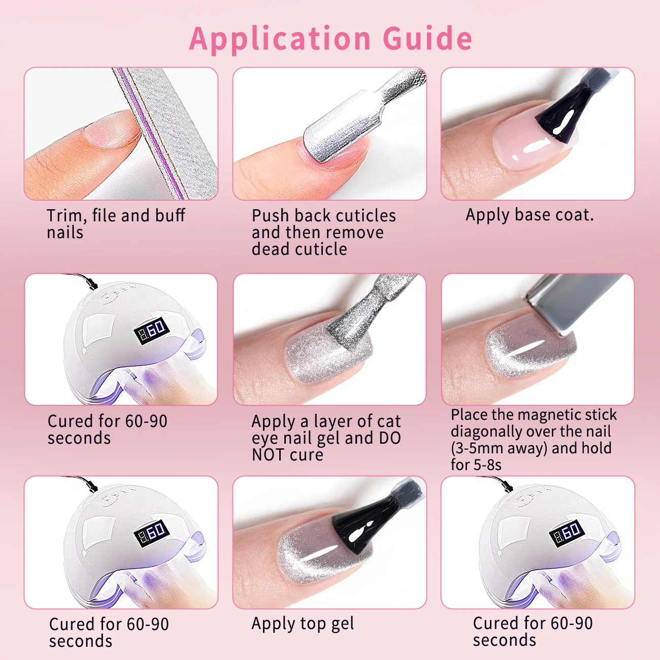 Ensemble de vernis à ongles œil de chat contient des aimants 6 couleurs 7.5ml Gel à ongles magnétique réfléchissant oeil de chat trempage LED Gel Salon ongles féminins